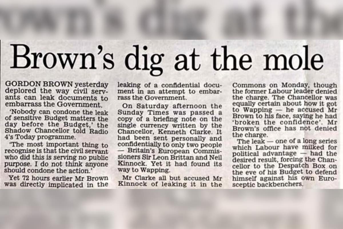 Gordon Brown's Dig At The Mole