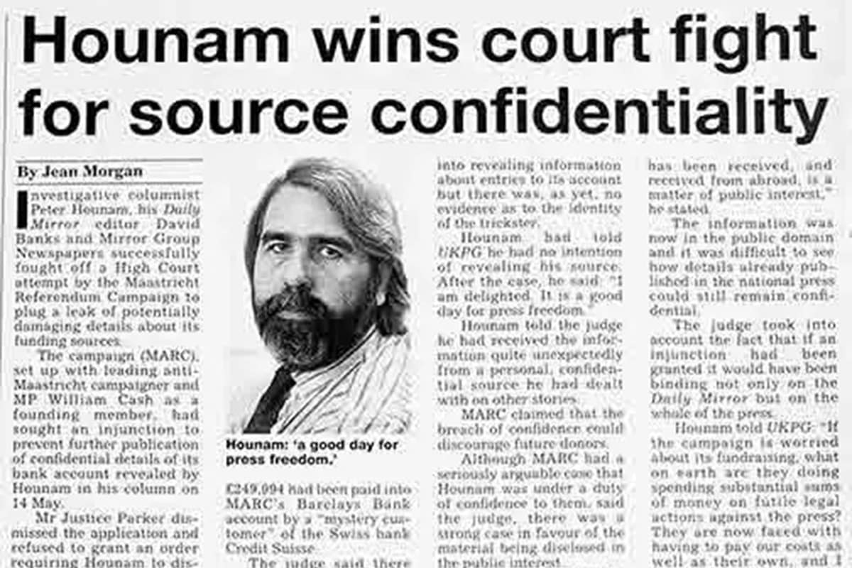 Hounam Wins Court Fight For Source Confidentiality